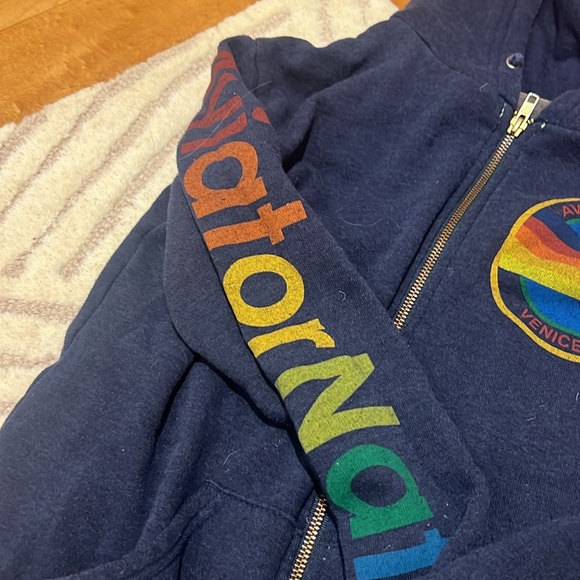 Navy/Grey Aviator Nation Zip-Up Hoodie - Picture 2 of 5